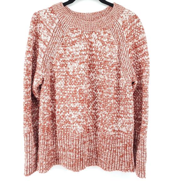 Universal Thread Boho Relax Crosshatch Burnt Orange Henley Pullover Sweater M - Picture 1 of 10